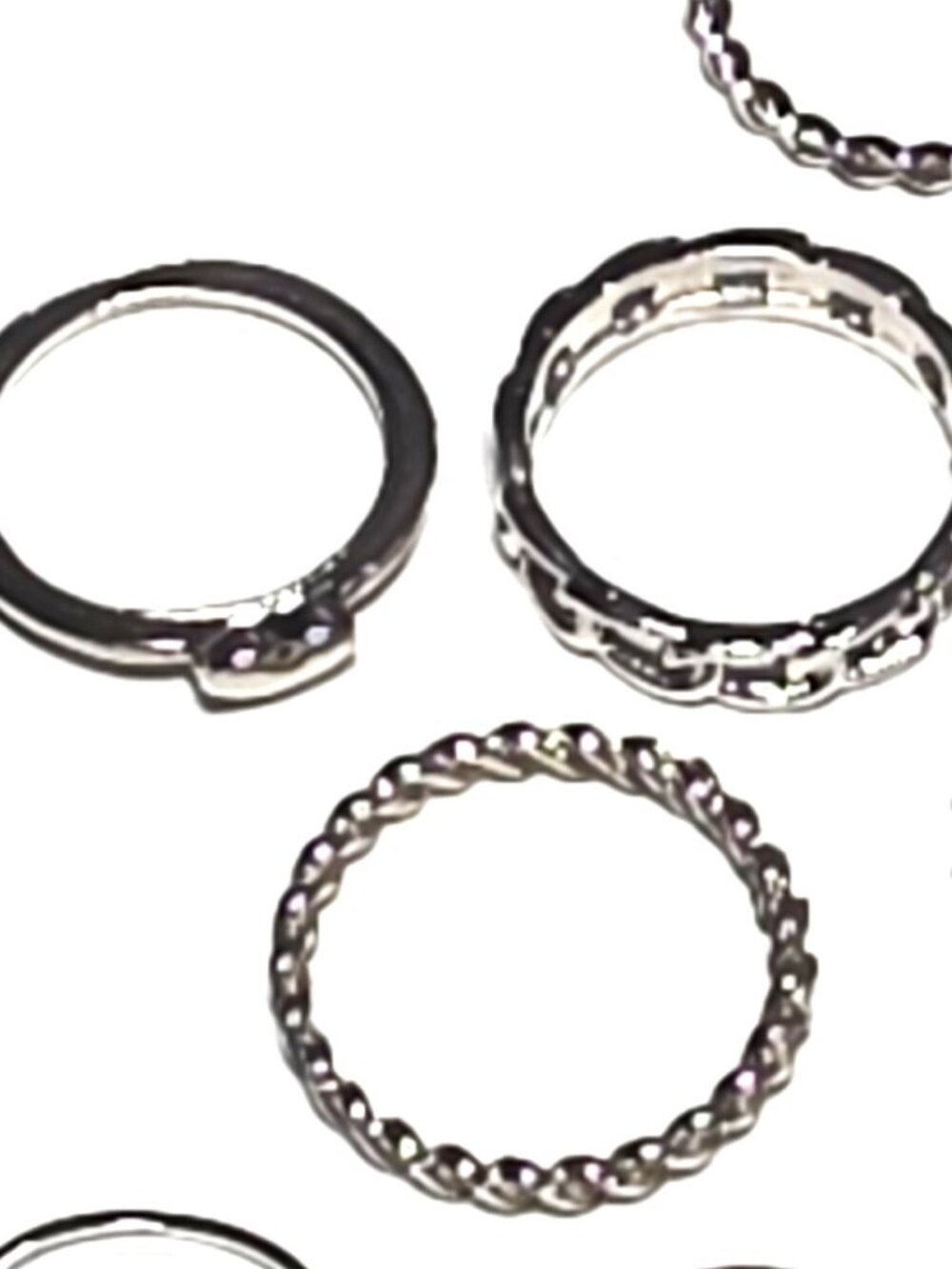 Silver-tone stacking ring bundle - Picture 4 of 8
